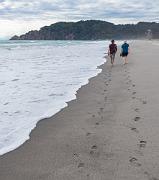 The beach near Whakatane. Harry and Anita