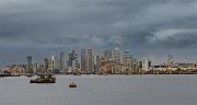 Thames Barage and Canary Wharf from the Woolwich Ferry